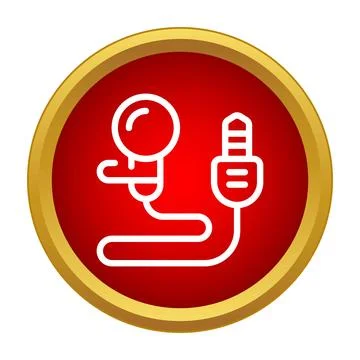 Lavalier microphone with audio jack icon Stock Illustration