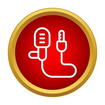 Lavalier microphone icon for audio recording and broadcast Stock Illustration