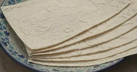 Lavash, Armenian flatbread. Stock Footage 279260654