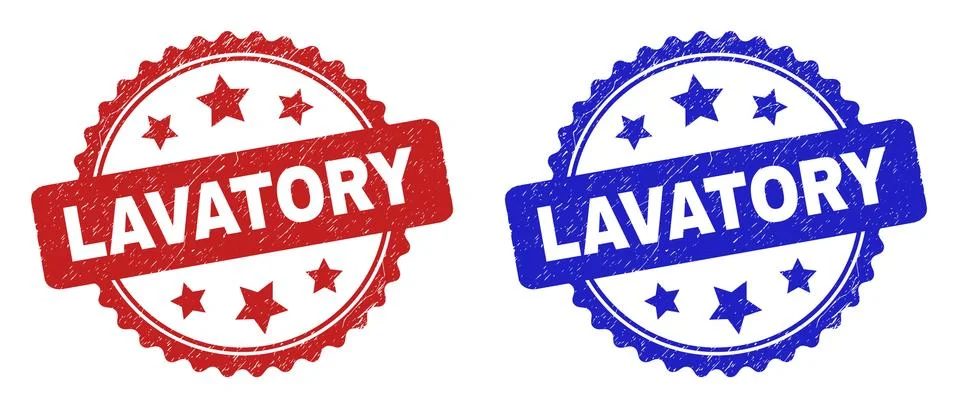 LAVATORY Rosette Seals Using Unclean Surface Stock Illustration