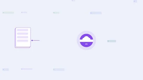 Lavend Backup Data Secure Cloud Protection Flat Design Loop Stock Footage 342605272