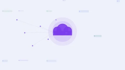 Lavend Cloud Storage Data Center Files Flat Design Loop Stock Footage 342605391