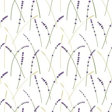 Lavender and wheat pattern Stock Illustration