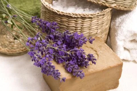 Lavender bath Stock Photos
