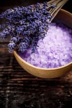 Lavender bath salt Stock Photos
