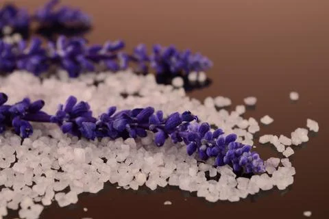 Lavender Bath Salts Stock Photos