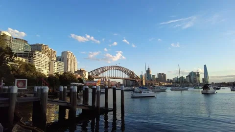 Lavender Bay - Bridge at Sunset Stock Footage 252263082