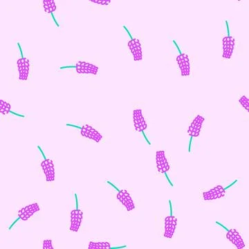 Lavender blossom spring vector seamless pattern Illustrazione stock