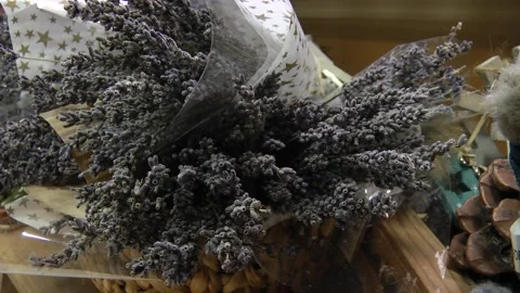 Lavender Bunches on shelf. Stock Footage 105072026
