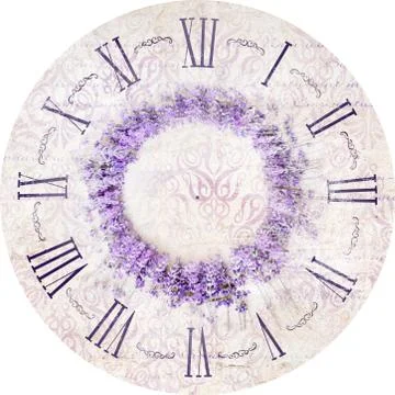 Lavender clock. Stock Illustration