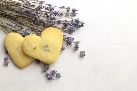 Lavender cookies on  light background Stock Photos