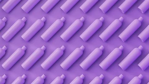 Lavender cosmetic bottles with soft shadow fill background. Perfect ordered Stock Illustration