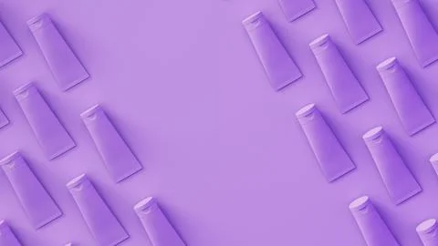 Lavender cosmetic tubes with soft shadow on background. Perfect ordered tubes Stock Illustration