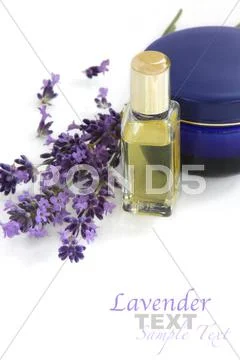 Lavender with cosmetics Stock Photos