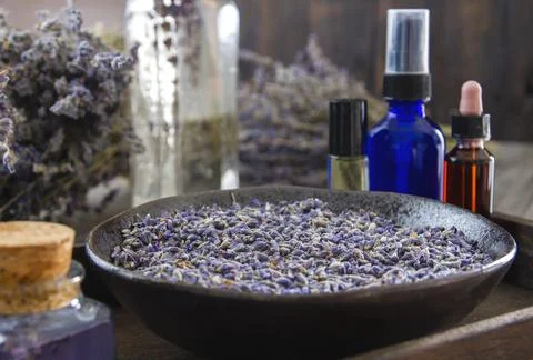 Lavender cosmetics Stock Photos