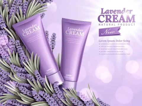 Lavender cream ads Stock Illustration