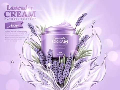 Lavender cream ads Stock Illustration