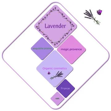 Lavender design elements Stock Illustration