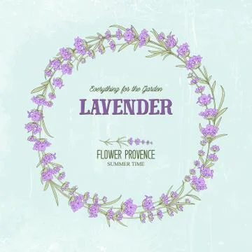 The lavender elegant wreath. Illustrazione stock