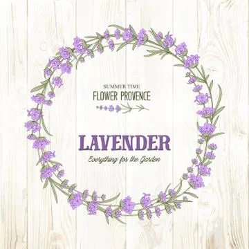 The lavender elegant wreath. Stock Illustration