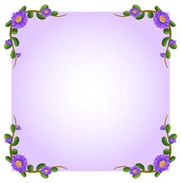 A lavender empty template with plant borders Illustrazione stock