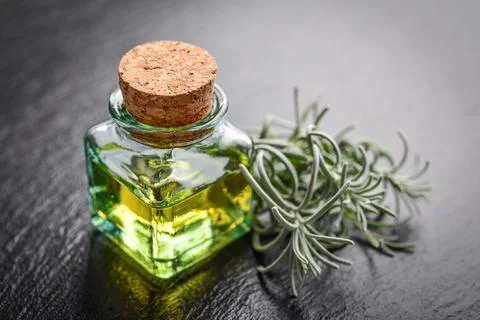 Lavender essential oil Stock Photos