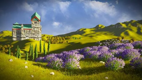 Lavender fields Stockillustratie