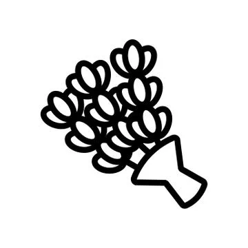 Lavender flower icon vector. Isolated contour symbol illustration 스톡 일러스트