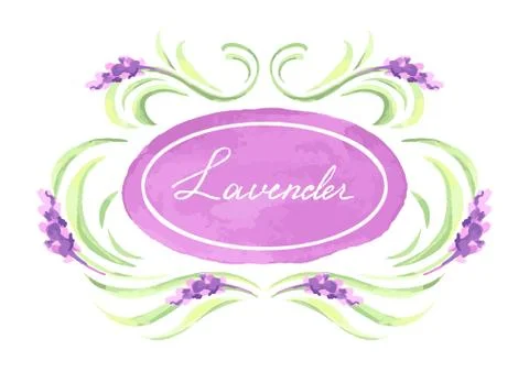 Lavender flowers background design. 스톡 일러스트