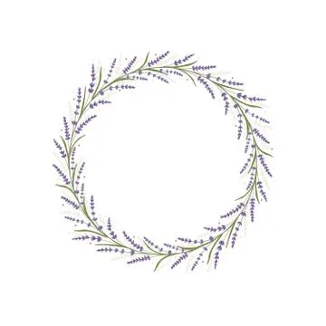 Lavender frame. Floral frame background decoration for wedding and invitation Stock Illustration