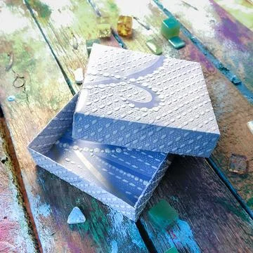 Lavender Gift Box Stock Photos