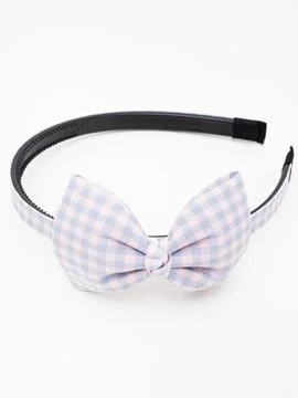 Lavender gingham bow headband Stock Photos