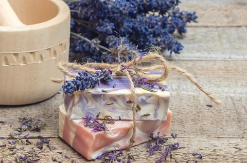 Lavender handmade soap Stock Photos