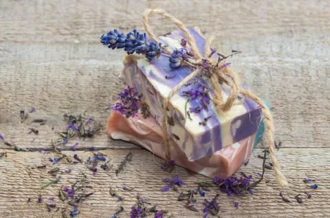Lavender handmade soap Stock Photos