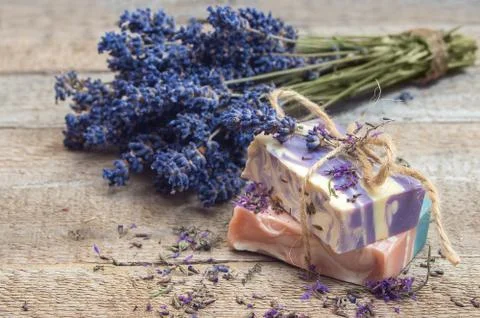 Lavender handmade soap Stock Photos