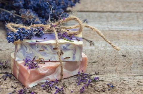 Lavender handmade soap Stock Photos