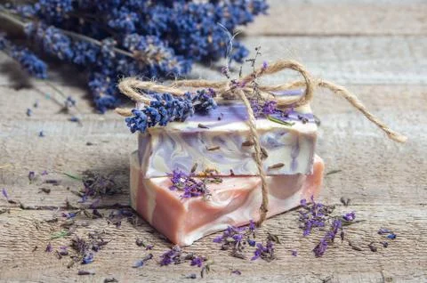 Lavender handmade soap Stock Photos