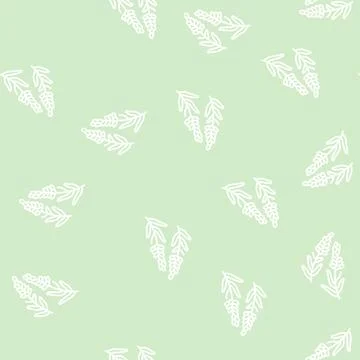 Lavender herb line seamless pattern Stock Illustration