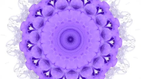 Lavender ink mandala resembles a soft hypnotic iris or blooming eye Stock Footage 338103443
