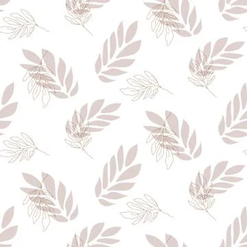 Lavender leaf seamless vector pattern background on white. 스톡 일러스트
