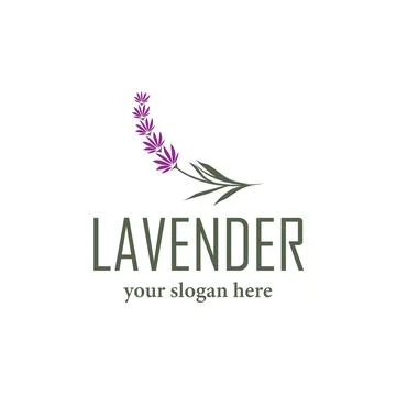 Lavender Logo, Simple Elegant Purple Flower Plant Vector, Greeting Card Des.. Stock Illustration