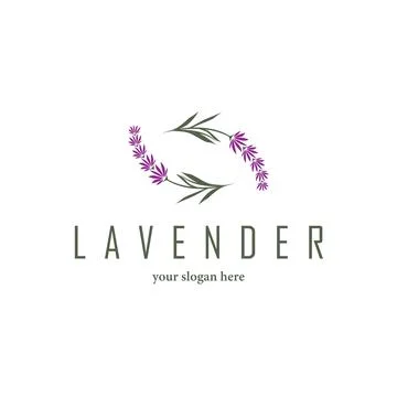 Lavender Logo, Simple Elegant Purple Flower Plant Vector, Greeting Card Des.. Stock Illustration