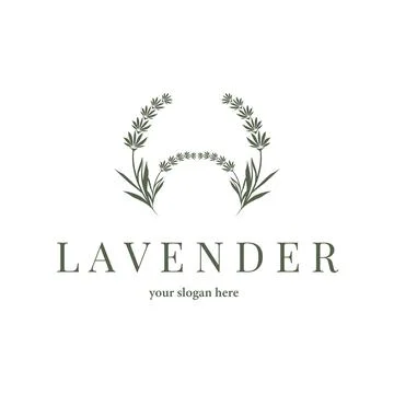 Lavender Logo, Simple Elegant Purple Flower Plant Vector, Greeting Card Des.. Stock Illustration