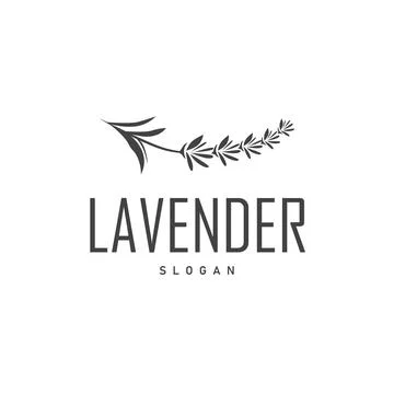 Lavender Logo, Simple Elegant Purple Flower Plant Vector, Greeting Card Des.. Stock Illustration