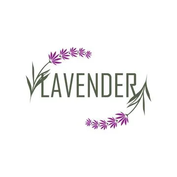 Lavender Logo, Simple Elegant Purple Flower Plant Vector, Greeting Card Des.. Stock Illustration