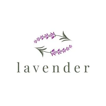 Lavender Logo, Simple Elegant Purple Flower Plant Vector, Greeting Card Des.. Stock Illustration