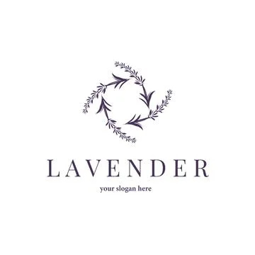 Lavender Logo, Simple Elegant Purple Flower Plant Vector, Greeting Card Des.. Stock Illustration