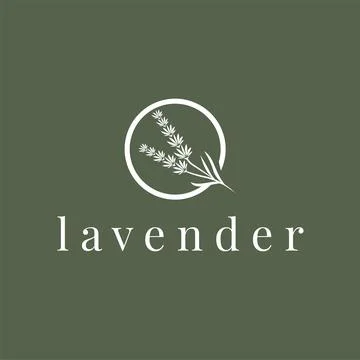 Lavender Logo, Simple Elegant Purple Flower Plant Vector, Greeting Card Des.. Stock Illustration
