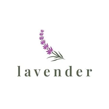 Lavender Logo, Simple Elegant Purple Flower Plant Vector, Greeting Card Des.. Stock Illustration