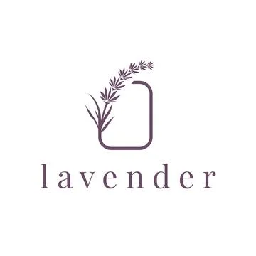 Lavender Logo, Simple Elegant Purple Flower Plant Vector, Greeting Card Des.. Stock Illustration